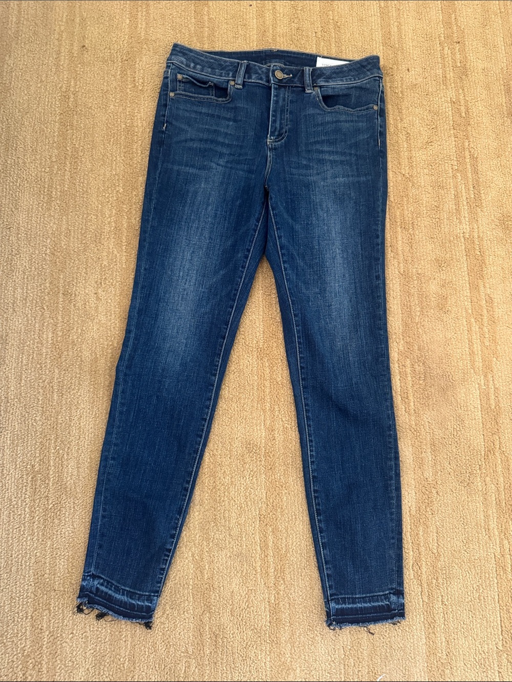 Vince Camuto Indigo Skinny Jeans - Raw Hem
